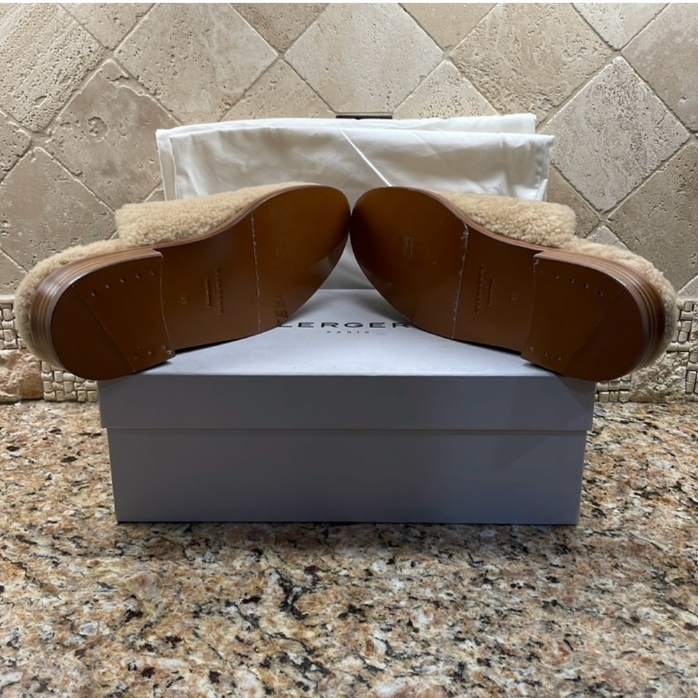ROBERT CLERGERIE PARIS, GILLIEF, SHEARLING MULES, SIZE US 8.5, EU 38.5 - Picture 8 of 11